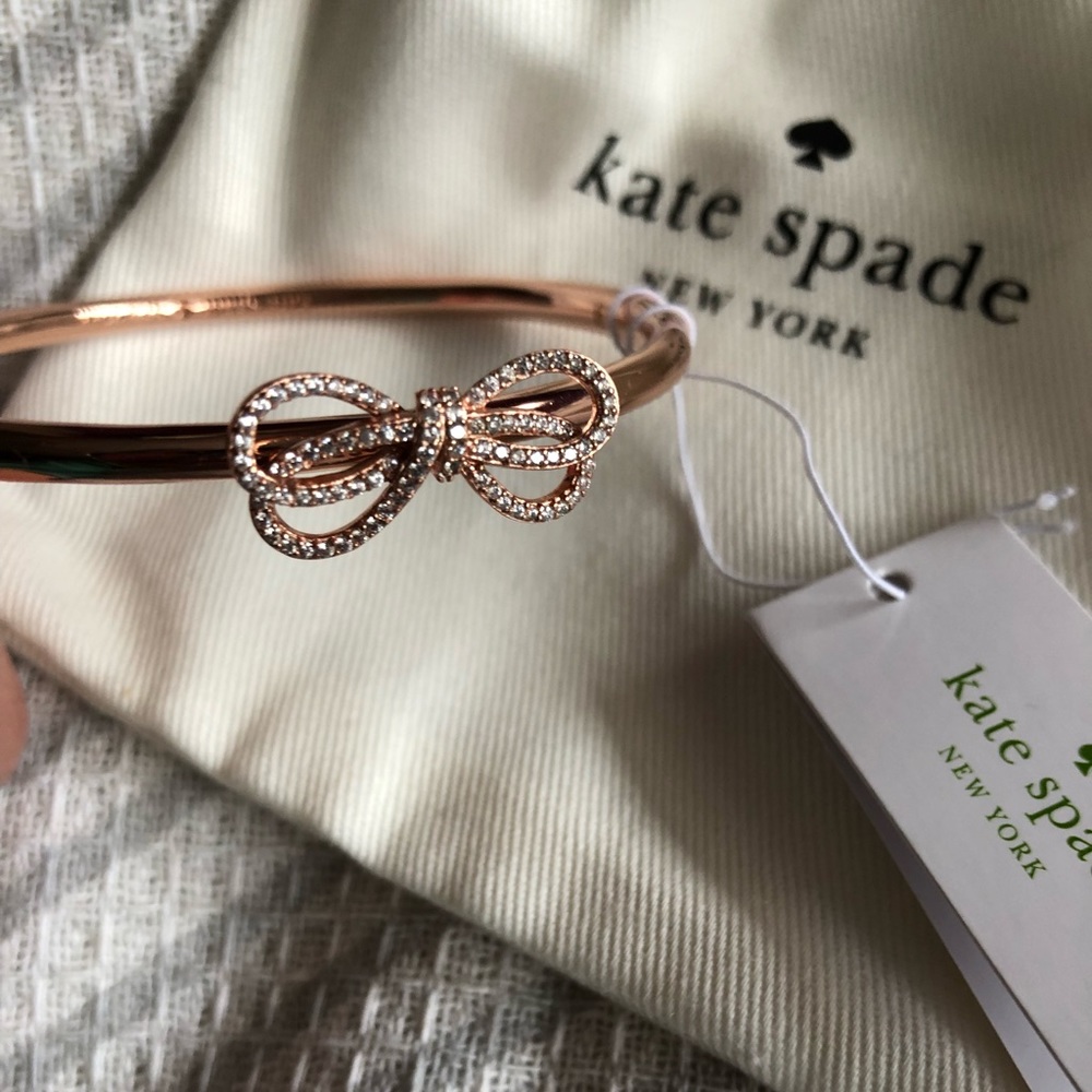 Kate Spade rose gold bow bracelet, brand new!